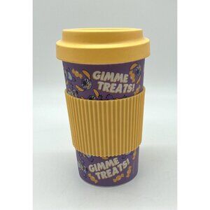Disney Stitch Halloween Gimme Treats Purple Bamboo Travel Coffee Mug Tumbler